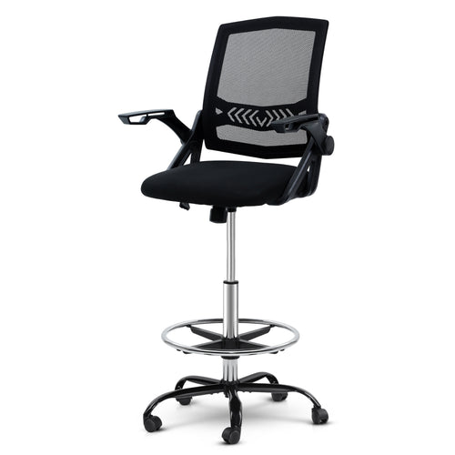 Ashley Rose Office Chair Veer Drafting Stool Mesh Chairs Flip Up Armrest Black - Ashley Rose