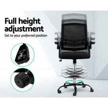 Load image into Gallery viewer, Ashley Rose Office Chair Veer Drafting Stool Mesh Chairs Flip Up Armrest Black - Ashley Rose