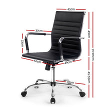 Load image into Gallery viewer, Eames Replica Office Chair Executive Mid Back Seating PU Leather Black - Ashley Rose