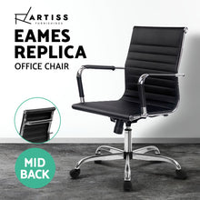 Load image into Gallery viewer, Eames Replica Office Chair Executive Mid Back Seating PU Leather Black - Ashley Rose