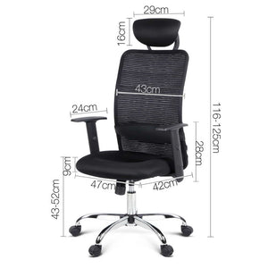 Mesh High Back Office Desk Chair - Black - Ashley Rose