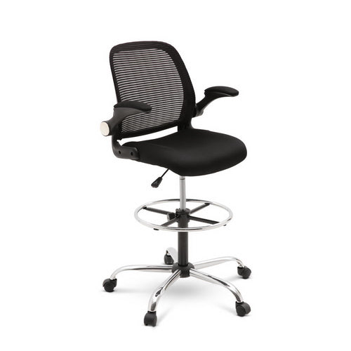 Veer Drafting Stool Office Chair Mesh Adjust Black - Ashley Rose