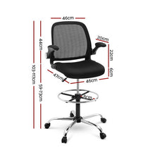 Load image into Gallery viewer, Veer Drafting Stool Office Chair Mesh Adjust Black - Ashley Rose