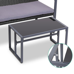 Ashley Rose 4PC Outdoor Furnitture Patio Table Chair Black - Ashley Rose