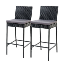 Load image into Gallery viewer, Ashley Rose Outdoor Bar Stools Dining Chairs Rattan Furniture X2 - Ashley Rose