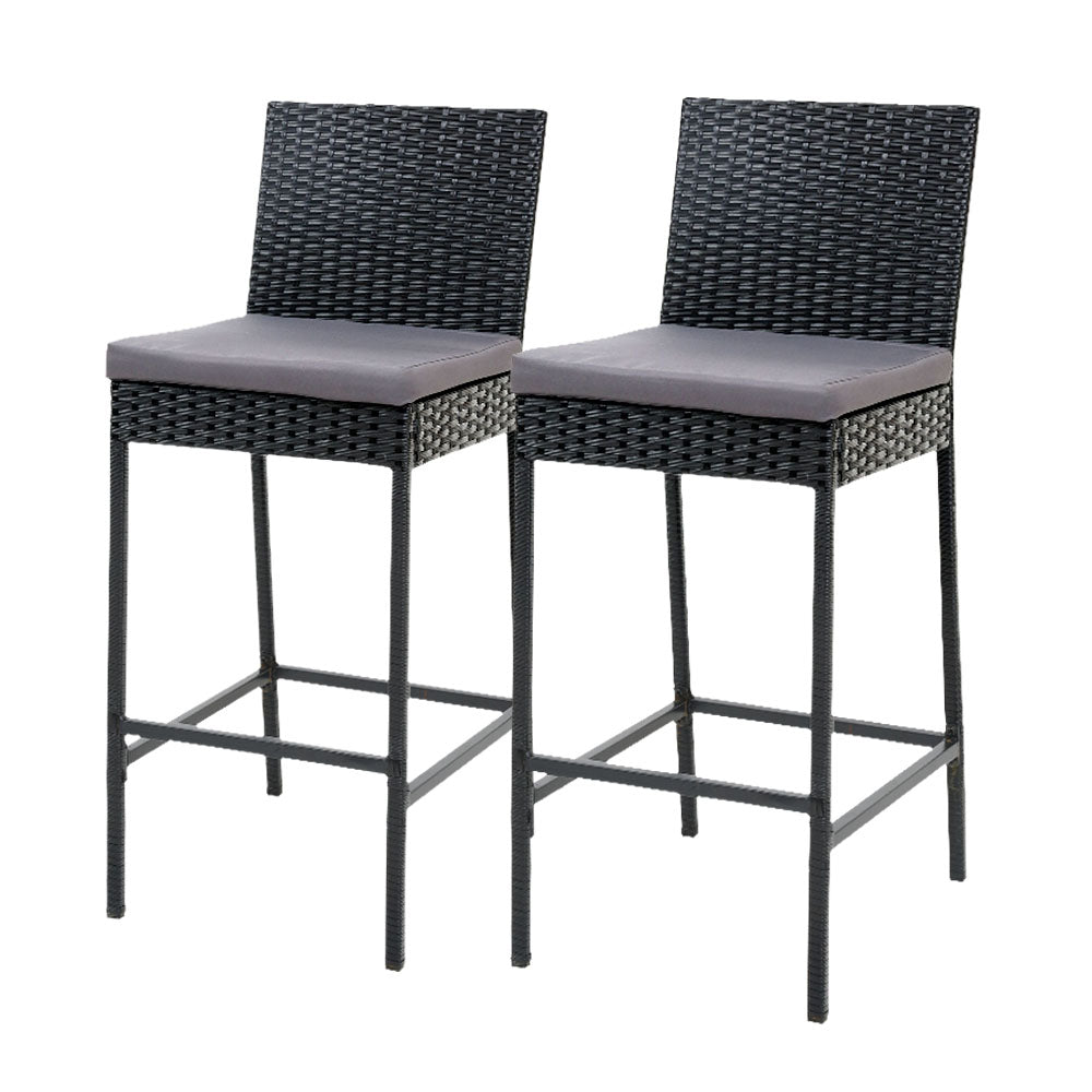 Ashley Rose Outdoor Bar Stools Dining Chairs Rattan Furniture X2 - Ashley Rose