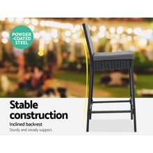 Load image into Gallery viewer, Ashley Rose Outdoor Bar Set Table Stools Furniture Wicker 5PCS - Ashley Rose