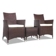 Load image into Gallery viewer, Ashley Rose 3pc Rattan Bistro Wicker Outdoor Furniture Set Brown - Ashley Rose