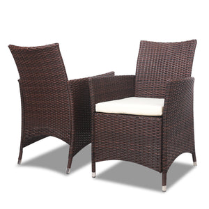 Ashley Rose 3pc Rattan Bistro Wicker Outdoor Furniture Set Brown - Ashley Rose