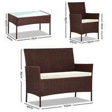 Load image into Gallery viewer, Ashley Rose 4-piece Rattan Outdoor Set - Brown - Ashley Rose