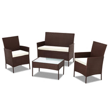 Load image into Gallery viewer, Ashley Rose 4-piece Rattan Outdoor Set - Brown - Ashley Rose