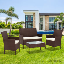 Load image into Gallery viewer, Ashley Rose 4-piece Rattan Outdoor Set - Brown - Ashley Rose