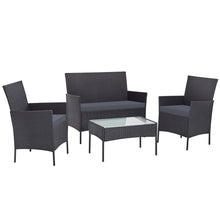 Load image into Gallery viewer, Ashley Rose Outdoor Furniture Rattan Set Chair Table Dark Grey 4pc - Ashley Rose