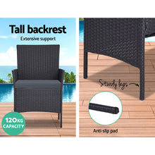 Load image into Gallery viewer, Ashley Rose Outdoor Furniture Rattan Set Chair Table Dark Grey 4pc - Ashley Rose