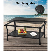 Load image into Gallery viewer, Ashley Rose Outdoor Furniture Rattan Set Wicker Cushion 4pc Black - Ashley Rose