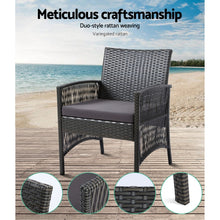 Load image into Gallery viewer, Ashley Rose Outdoor Furniture Rattan Set Wicker Cushion 4pc Dark Grey - Ashley Rose