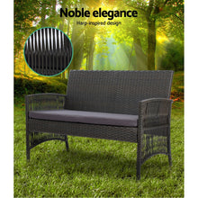 Load image into Gallery viewer, Ashley Rose Outdoor Furniture Rattan Set Wicker Cushion 4pc Dark Grey - Ashley Rose