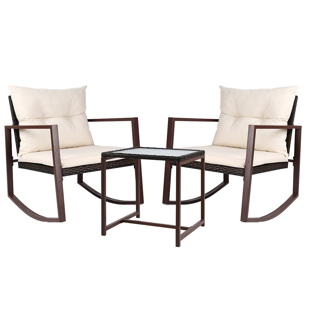 Ashley Rose Outdoor Chair Rocking Set - Brown - Ashley Rose