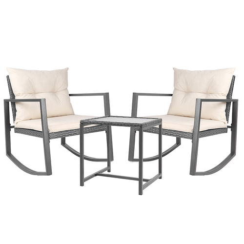 Ashley Rose Outdoor Chair Rocking Set - Grey - Ashley Rose