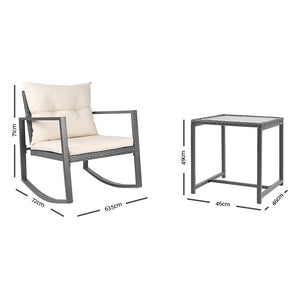 Ashley Rose Outdoor Chair Rocking Set - Grey - Ashley Rose