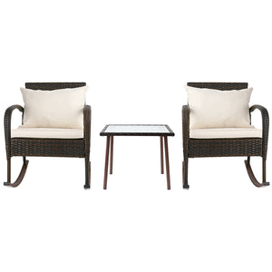 Ashley Rose 3 Piece Outdoor Chair Rocking Set - Brown - Ashley Rose