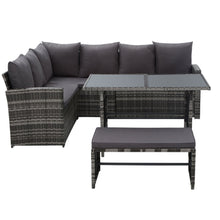 Load image into Gallery viewer, Ashley Rose Outdoor Furniture Sofa Set Dining Setting Wicker 8 Seater Mixed Grey - Ashley Rose