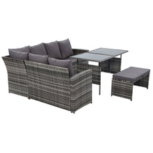 Load image into Gallery viewer, Ashley Rose Outdoor Furniture Sofa Set Dining Setting Wicker 8 Seater Mixed Grey - Ashley Rose