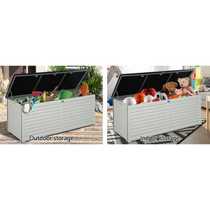 Ashley Rose Outdoor Storage Box Bench Seat Toy Tool Sheds 390L - Ashley Rose