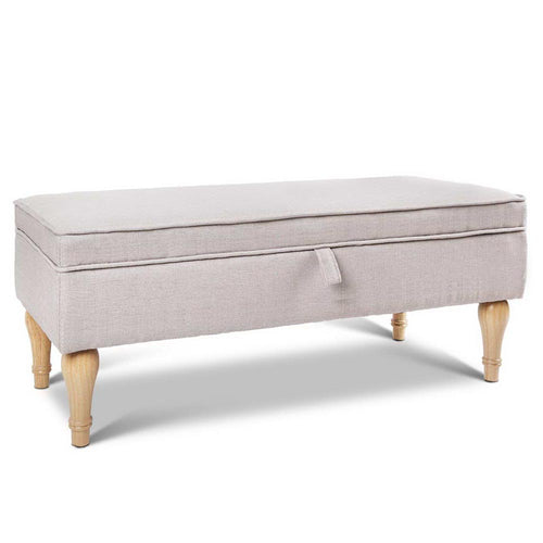 Ashley Rose Fabric Storage Ottoman - Beige - Ashley Rose