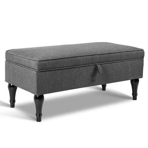 Ashley Rose Fabric Storage Ottoman - Grey - Ashley Rose