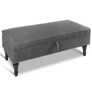 Ashley Rose Fabric Storage Ottoman - Grey - Ashley Rose