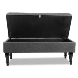 Ashley Rose Fabric Storage Ottoman - Grey - Ashley Rose