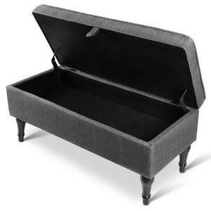 Ashley Rose Fabric Storage Ottoman - Grey - Ashley Rose