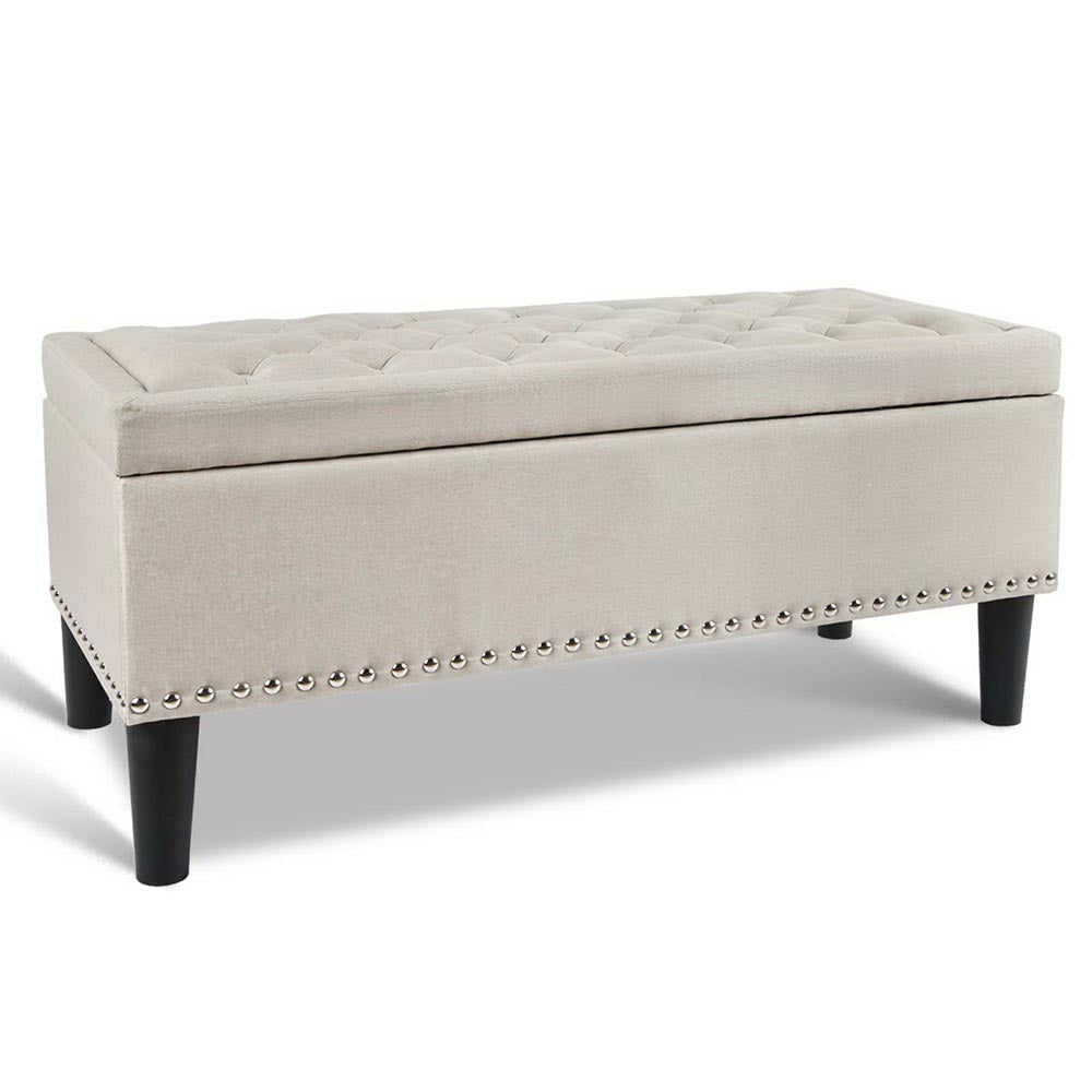 Ashley Rose Storage Ottoman Blanket Box Velvet Foot Stool Chest Couch