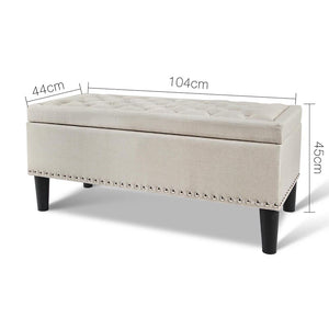 Ashley Rose Fabric Storage Ottoman - Taupe - Ashley Rose