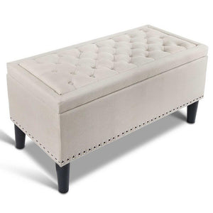 Ashley Rose Fabric Storage Ottoman - Taupe - Ashley Rose