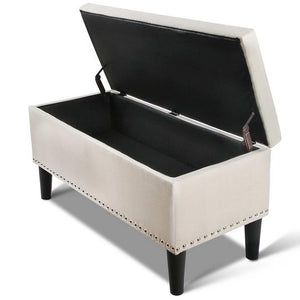 Ashley Rose Fabric Storage Ottoman - Taupe - Ashley Rose