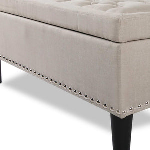 Ashley Rose Fabric Storage Ottoman - Taupe - Ashley Rose