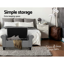 Load image into Gallery viewer, Ashley Rose Storage Ottoman Grey Blanket Box Chest Large Foot Stool Linen Toy Bench - Ashley Rose