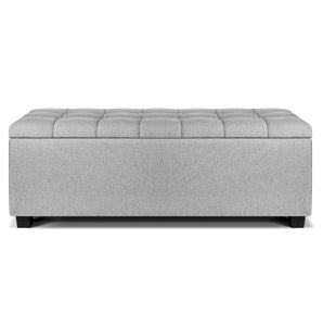 Ashley Rose Blanket Box Storage Ottoman Fabric Foot Stool Grey - Ashley Rose