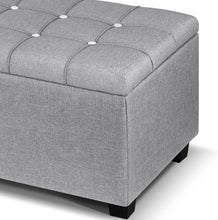 Load image into Gallery viewer, Ashley Rose Blanket Box Storage Ottoman Fabric Foot Stool Grey - Ashley Rose