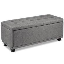 Load image into Gallery viewer, Ashley Rose Ottoman Storage Blanket Box Linen Fabric Toy Large Light Grey - Ashley Rose