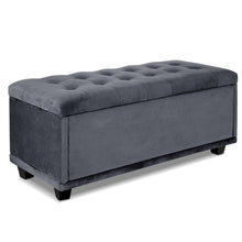 Load image into Gallery viewer, Ashley Rose Storage Ottoman Blanket Box Velvet Foot Stool Chest Couch Toy Bench - Ashley Rose