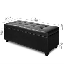 Load image into Gallery viewer, Ashley Rose PU Leather Storage Ottoman - Black - Ashley Rose