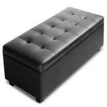 Load image into Gallery viewer, Ashley Rose PU Leather Storage Ottoman - Black - Ashley Rose