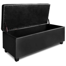 Load image into Gallery viewer, Ashley Rose PU Leather Storage Ottoman - Black - Ashley Rose