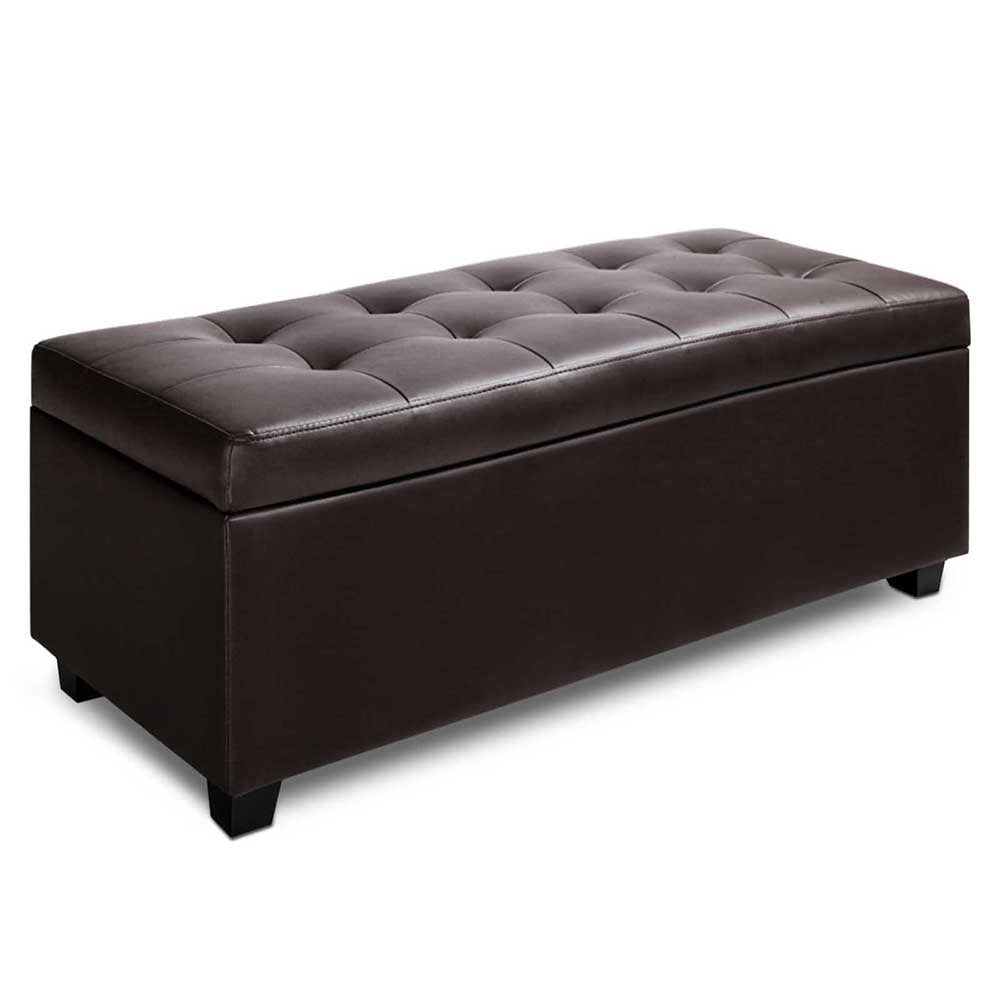 Ashley Rose PU Leather Storage Ottoman - Brown - Ashley Rose