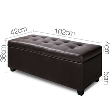 Load image into Gallery viewer, Ashley Rose PU Leather Storage Ottoman - Brown - Ashley Rose