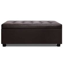 Load image into Gallery viewer, Ashley Rose PU Leather Storage Ottoman - Brown - Ashley Rose