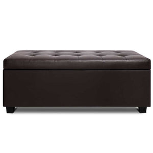 Ashley Rose PU Leather Storage Ottoman - Brown - Ashley Rose